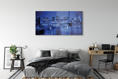 Acrylic print River skyscrapers bridge panorama