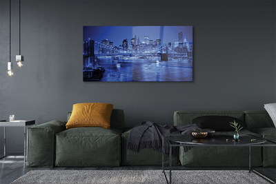 Acrylic print River skyscrapers bridge panorama