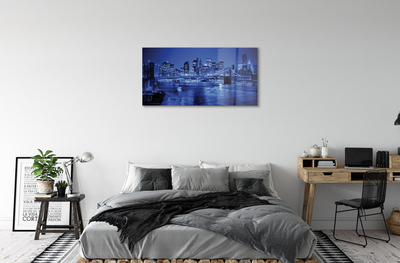 Acrylic print River skyscrapers bridge panorama