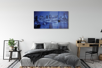 Acrylic print River skyscrapers bridge panorama