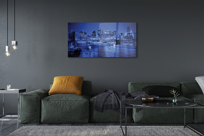 Acrylic print River skyscrapers bridge panorama