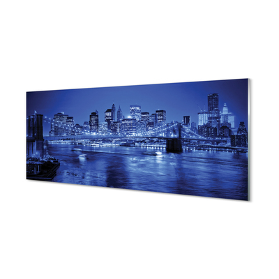 Acrylic print River skyscrapers bridge panorama