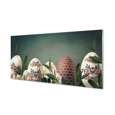 Acrylic print Leaves egg flowers