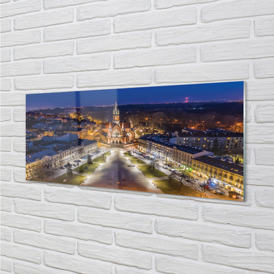 Acrylic print Night view of the church of krakow