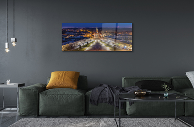 Acrylic print Night view of the church of krakow