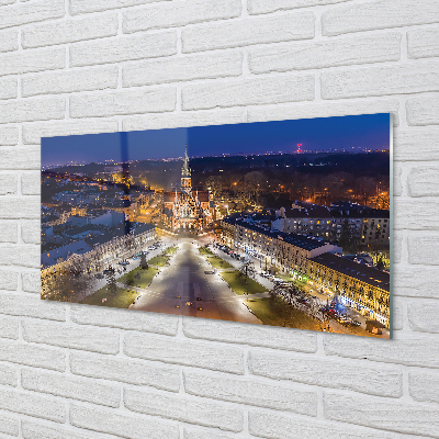 Acrylic print Night view of the church of krakow