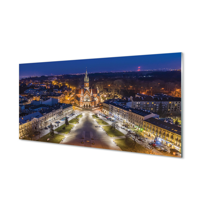 Acrylic print Night view of the church of krakow