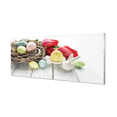 Acrylic print Eggs tulips