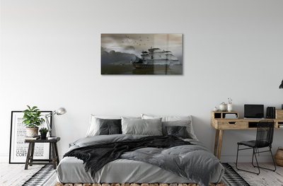 Acrylic print Mountains ships