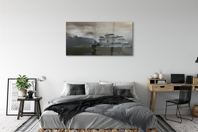 Acrylic print Mountains ships