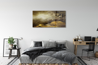 Acrylic print Cloud dragon mountain gold