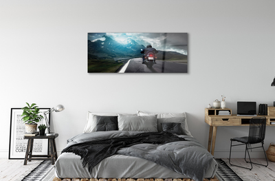 Acrylic print Road mountain man sky