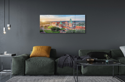 Acrylic print Krakow castle sunrise panorama