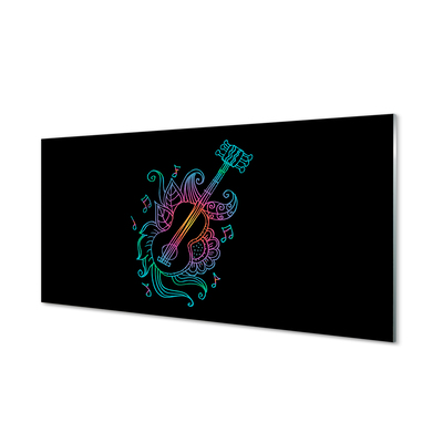 Acrylic print Color guitar notes