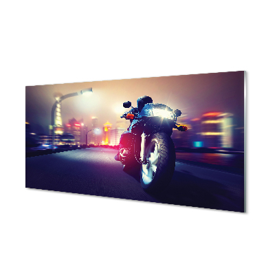 Acrylic print Sky city motorcycle