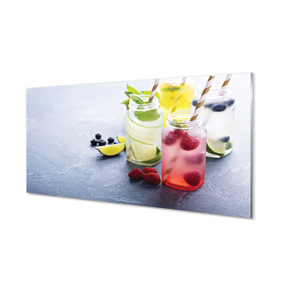 Acrylic print Raspberry lemon lime cocktail