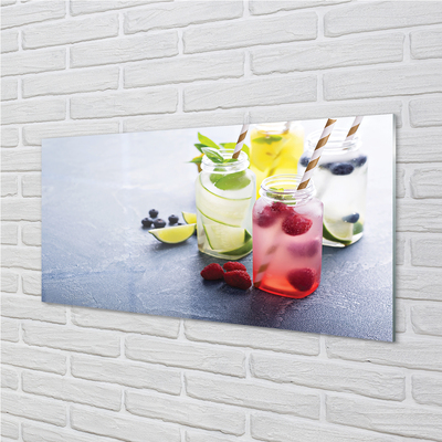 Acrylic print Raspberry lemon lime cocktail