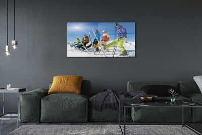 Acrylic print Skiers winter in the mountains