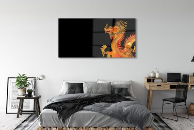 Acrylic print Japanese gold dragon