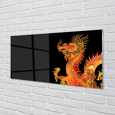 Acrylic print Japanese gold dragon