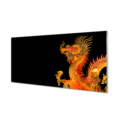 Acrylic print Japanese gold dragon