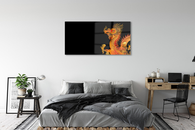 Acrylic print Japanese gold dragon