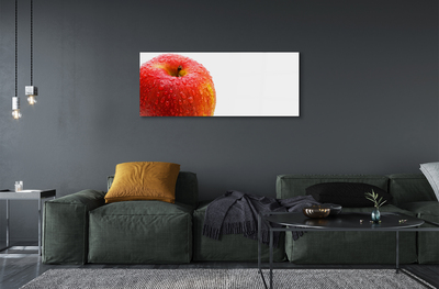 Acrylic print Water drops on apple