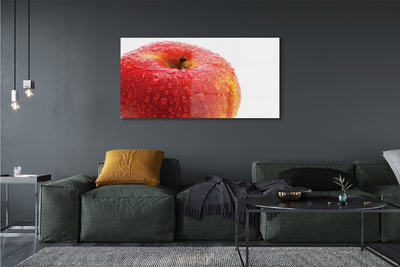 Acrylic print Water drops on apple