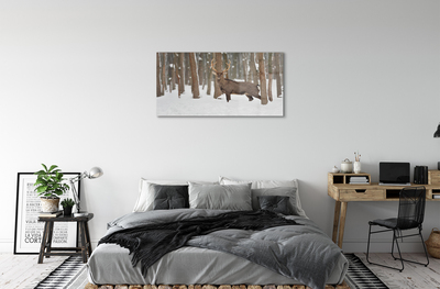 Acrylic print Deer winter forest