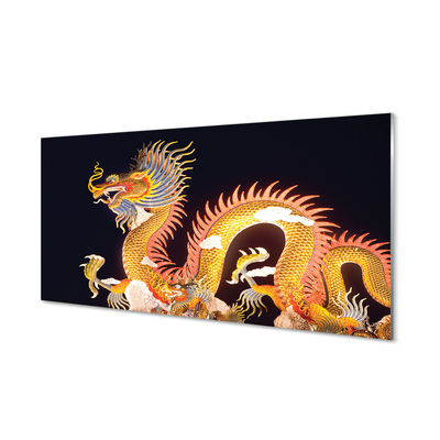 Acrylic print Japanese golden dragon