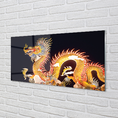 Acrylic print Japanese golden dragon