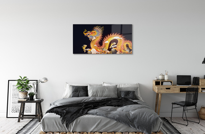 Acrylic print Japanese golden dragon