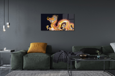 Acrylic print Japanese golden dragon