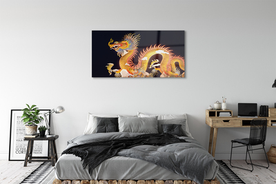 Acrylic print Japanese golden dragon