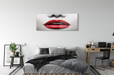 Acrylic print Red lips woman nose