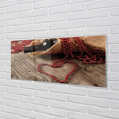Acrylic print Coral heart wine