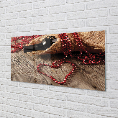 Acrylic print Coral heart wine