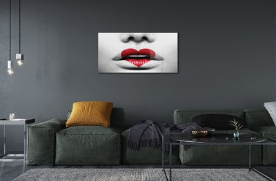 Acrylic print Heart lips woman