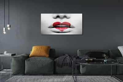 Acrylic print Heart lips woman