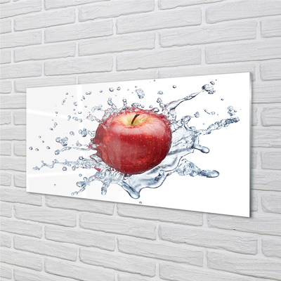 Acrylic print Red apple in water