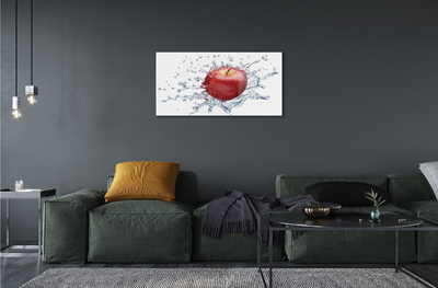 Acrylic print Red apple in water