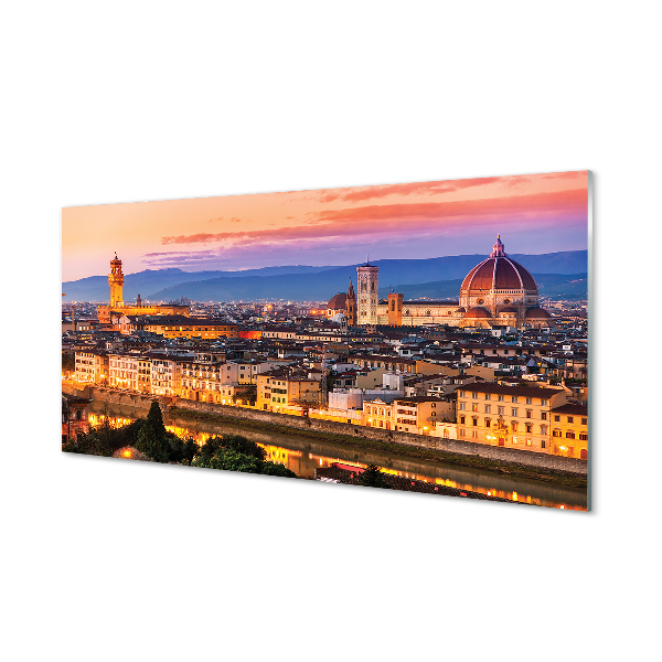 Acrylic print Italy panoramic night dom