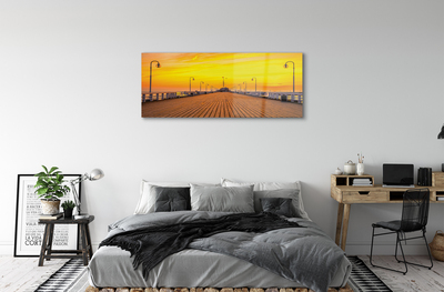 Acrylic print Gdansk pier sunset sea sun