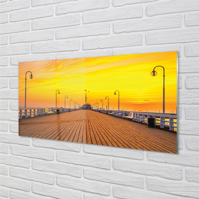 Acrylic print Gdansk pier sunset sea sun