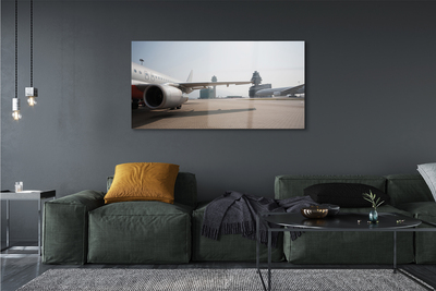 Acrylic print Sky building airplane airport