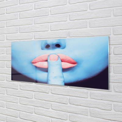 Acrylic print Neon lips woman