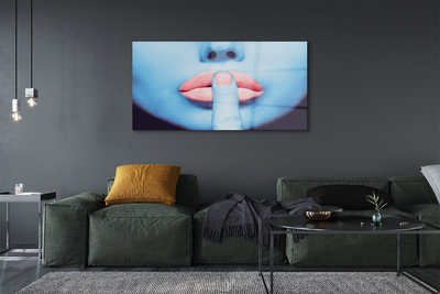 Acrylic print Neon lips woman