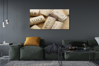 Acrylic print Cork from bottles of wine