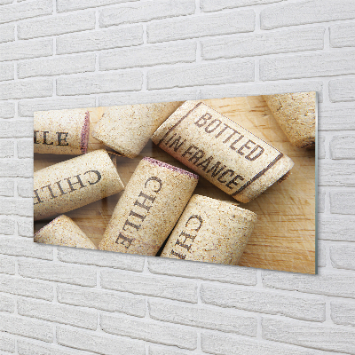 Acrylic print Cork from bottles of wine