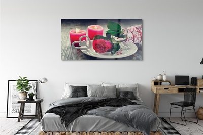 Acrylic print Rose heart candle